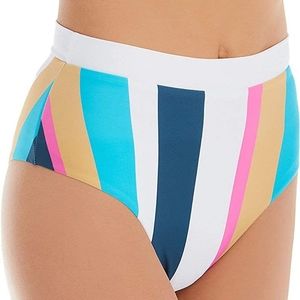 Raisins | Striped High Waist Bikini Bottoms